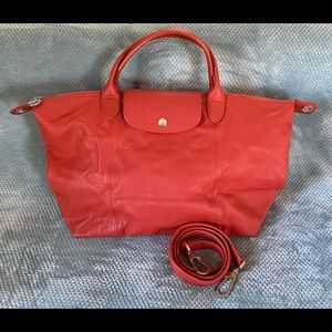 Longchamp Le Pliage Cuir Tote Crossbody Bag